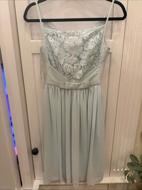 Ted Baker Mint Lace Bodice Chiffon Midi Dress with Bow Waist